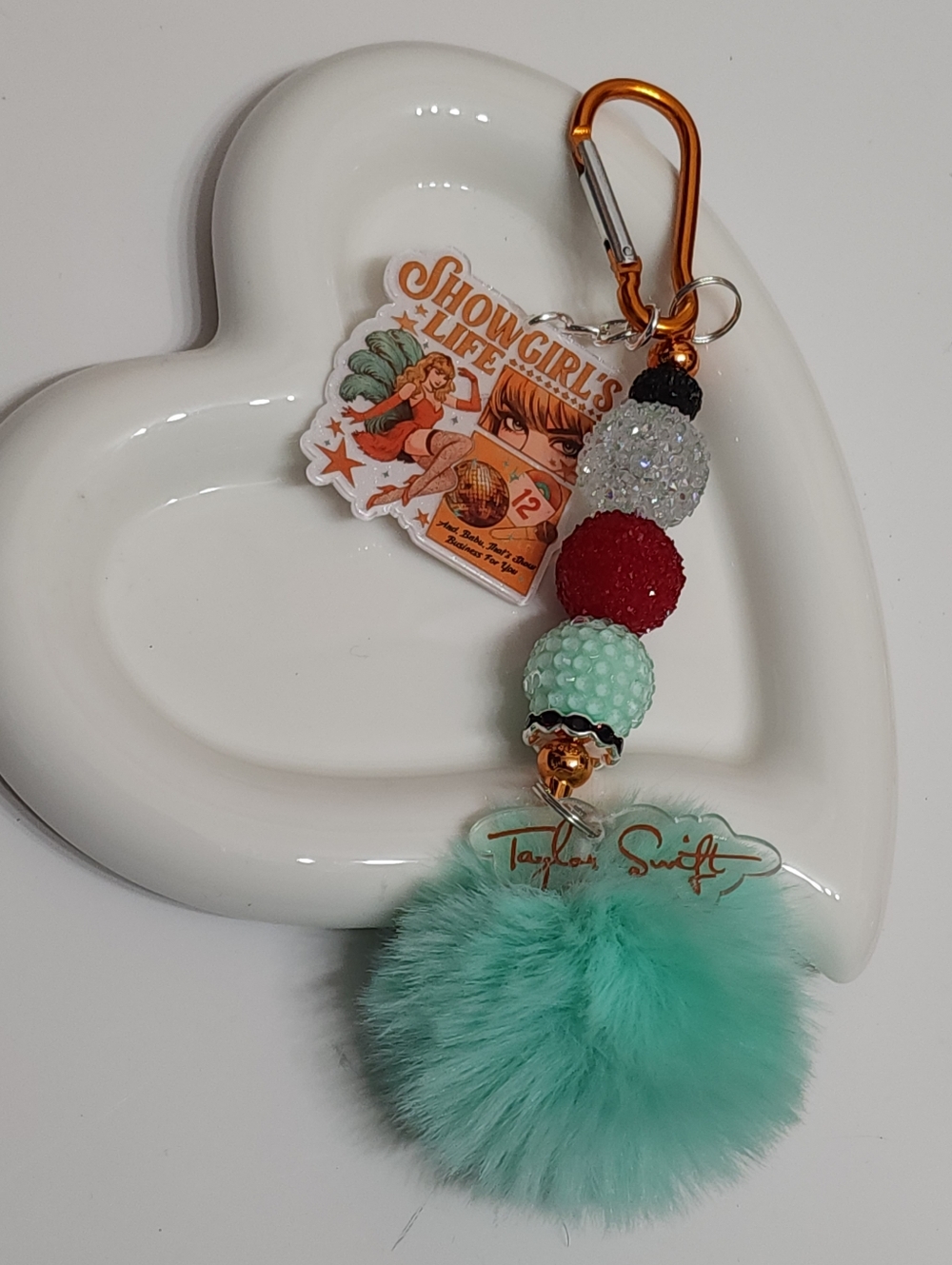 Show Keychain T Sw Bag Clip Beaded Pom Pom